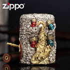 Jacket Gold Red Luminous Fighting Buddha Monkey King Wu Kong Zippo Lighter