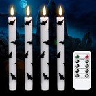  Halloween Flameless Taper Candles  4 Pack Led Taper Candlestery Operated Bat