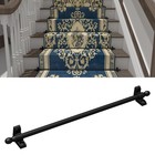 Brass Stair Rods Set Of 5 For Carpet Runners  28  Oval Finial  Black Fixed Rods