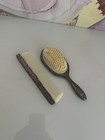 Vintage Silver Plated Ornate Vanity  Hair Brush And Comb Set