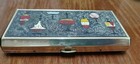 Vintage Enamel Metal Musical Compact And Mirror Pill Box