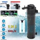 Submersible Uv Sterilizer Filter Oxygen Clarifier Aquarium Fish Tank Pump Cleans