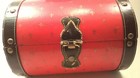 Vintage Fleur De Lis French Women s Muff Box Leather Monogram Felt Lined Case