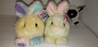  4 Vtg Puffkins Plush Animal Bunny Rabbit Lamb Easter Lot Tags Jelly Bean Lizzy 