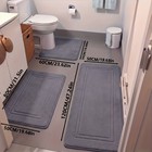 3pcs Memory Foam Bathroom Rug Absorbent Bath Mat Set Small Large And Door Rug