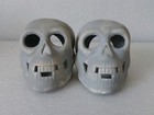 Set Of 2 Vintage Ceramic Skull Candle Holder Halloween With Orignal Box 