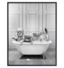 Cat Bathroom Wall Art   Decor - Cute Cat Wall Decor - Cat Themed Gifts 11x14