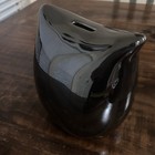 Owl Black Ceramic Money Bank Statue Figurine 6 1 2   