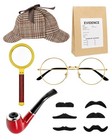 Adult Detective Costume Accessories Set - Sherlock Holmes Hat  Magnifying Glass 