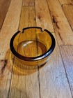 Vtg Mid Century Modern Round Amber  Glass Ashtray - 3 75  X 1 75 