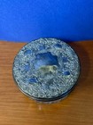 Vintage Victorian Powder Jar Silver Plated Glass Mirror Lid Trinket Box