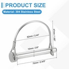 2pcs 2 5  X 2-4 5  10mm X 70mm  Round Shaft Locking Pins For Farm  Silver Tone