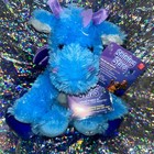 Rare 2006 Russ Berrie Shining Stars Blue Purple Dragon Plush Glitter Pet Toy