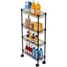 Ultra-narrow Rolling Storage Cart  Easy Move   Organize Small Spaces  Black