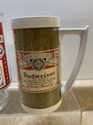 2 Vintage Budweiser Beer Drinking Glass   Thermo-serv Mug