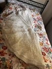 Vintage Ivory Lace Bridal Overskirt Wedding Skirt Tulle Overlay Full Length