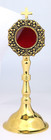 Antiqued Brass Personal Reliquary For Catholic Church Or Home Use 8 Inch