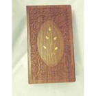 Vintage Floral Carved Wooden Trinket Box Flowers   Gold Leaves Accents Hinged