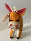 Vintage R Dakin Dream Pets Orange Cow Lazy Daisy Flower Collar Velvet Japan 60s