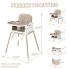 Convertible Baby High Chair Foldable Toddler Booster Seat Portable Adjustable