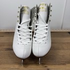 Lake Placid Cascade Figure Ice Skates Stainless Blade Womens Size 8 White Gold