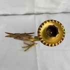 Rare Gold Rooster Candle Holder Iron Horseshoe Metal Bird Candlestick Home Decor