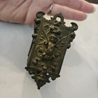 Antique Cast Iron Match Safe Match Striker Winged Fallen Angel Flowers Gothic