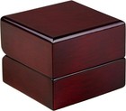 Allure Led Ring Box  Mahogany Wood  Black Leatherette  Square  Proposal