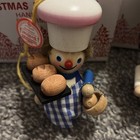 Lot Of 2 Vintage Steinbach Chef Cook Wooden Christmas Ornament Handmade Germany