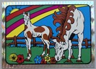 15 Vtg Carousel  Unicorn  Horse Prism Vending Machine Sticker Set  Collectible
