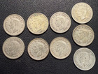Lot X 9 Silver Canada George Vi Dimes  Mixed Dates Ten Cents Coin 80  Silver 