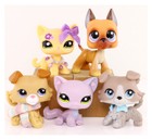 Lps 5 Lot Great Dane Short Hair Cat Brown Collie Cat Dog Set Collect Pets Figure