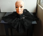 Victorian Frilly Full Black Lace Collar