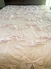Pottery Barn Teen Loveshackfancy Ruffle Bow Quilt Queen Full Blush  Pink Defect