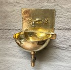 Solid Brass Wall Mount Sink With Mixed Faucet  unlacquered Brass Wall Hung Basin