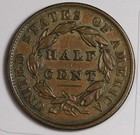 1835 Half Cent   Au   162295