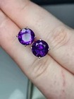 2ct Round Lab-created Amethyst Solitaire Stud Earrings 14k White Gold Plated