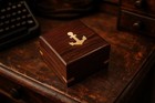 Brass Pocket Calendar Compass  Nautical Decor Engraved Wooden Box For Christmas
