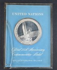 United Nations 1oz Silver Medal coin Uncirculated 28g Franklin Mint 25th Anniv 