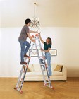 5-step 17 Ft A-frame Folding Aluminum Ladder Anti-slip