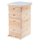 Complete Langstroth Beehive Kit 4-layer Wood Box 40 Frames Sturdy Beekeeping