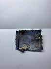 Vintage Navajo Sterling Silver Turquoise Belt Buckle Hand Stamped Geometric