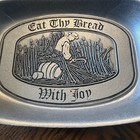 Vintage Wilton Armetale Pewter 10  Tray Eat Thy Bread With Joy