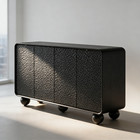Modern Black Storage Buffet Sideboard 4-door Storage Cabinet Tv Console Table