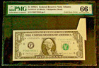 Rare 1988 A  1 Federal Reserve Pmg 66 Epq Fold Over  Error Note Atlanta Bill
