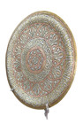 Antique Islamic Brass Silver Copper Inlaid Arabic Calligraphy Wall Plaque Plate