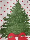 Vintage Mcm Kitchen Linen Tea Towel Christmas Tree With Bow Gorgeous 