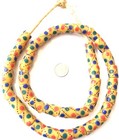 African Handmade Dark Yellow Recycled Glass African Trade Beads-ghana 