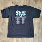 Styx World Tour 1972 - 2022 T-shirt Men   s Xxl Black 50th Anniversary Band Tee
