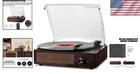 Portable 3-speed Vintage Record Player With Bluetooth Connectivity